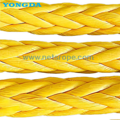12 Dönenme Karşıtı UHMWPE Dock Mooring Line, Mooring/Towing/Docking için Hollow Woven kullanır
